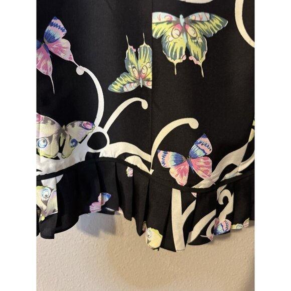 Jade Melody Tam Silk Beaded Butterly Sheath Dress 6 Colorful Pleat Hem - Picture 5 of 12